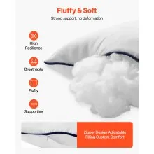 20 x 20 in Throw Pillow Inserts Pack of 2 White Down Alternative Pillows Square