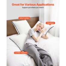 20 x 20 in Throw Pillow Inserts Pack of 2 White Down Alternative Pillows Square