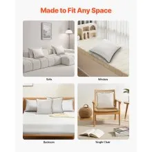 20 x 20 in Throw Pillow Inserts Pack of 2 White Down Alternative Pillows Square