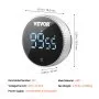 VEVOR Digital Kitchen Timer, Magnetic Countdown Countup Timer with 3-inch Large LED Display, 3 Volume Levels & 2 Lighting Modes, Digital Visual Timer Ideal for Cooking Classroom Studying Fitness
