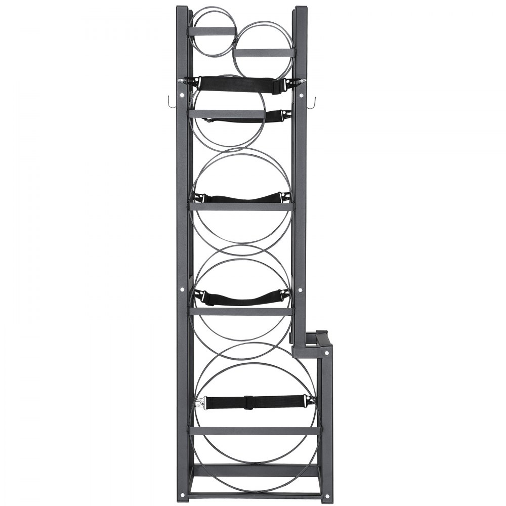 VEVOR Refrigerant Tank Rack, with 1 x 50lb, 2 x 30lb and Other 3 Small Bottle Tanks, Cylinder Tank Rack 15.55x12.99x49.8 in, Refrigerant Cylinder Rack and Holders for Freon, Gases, Oxygen, Nitrogen