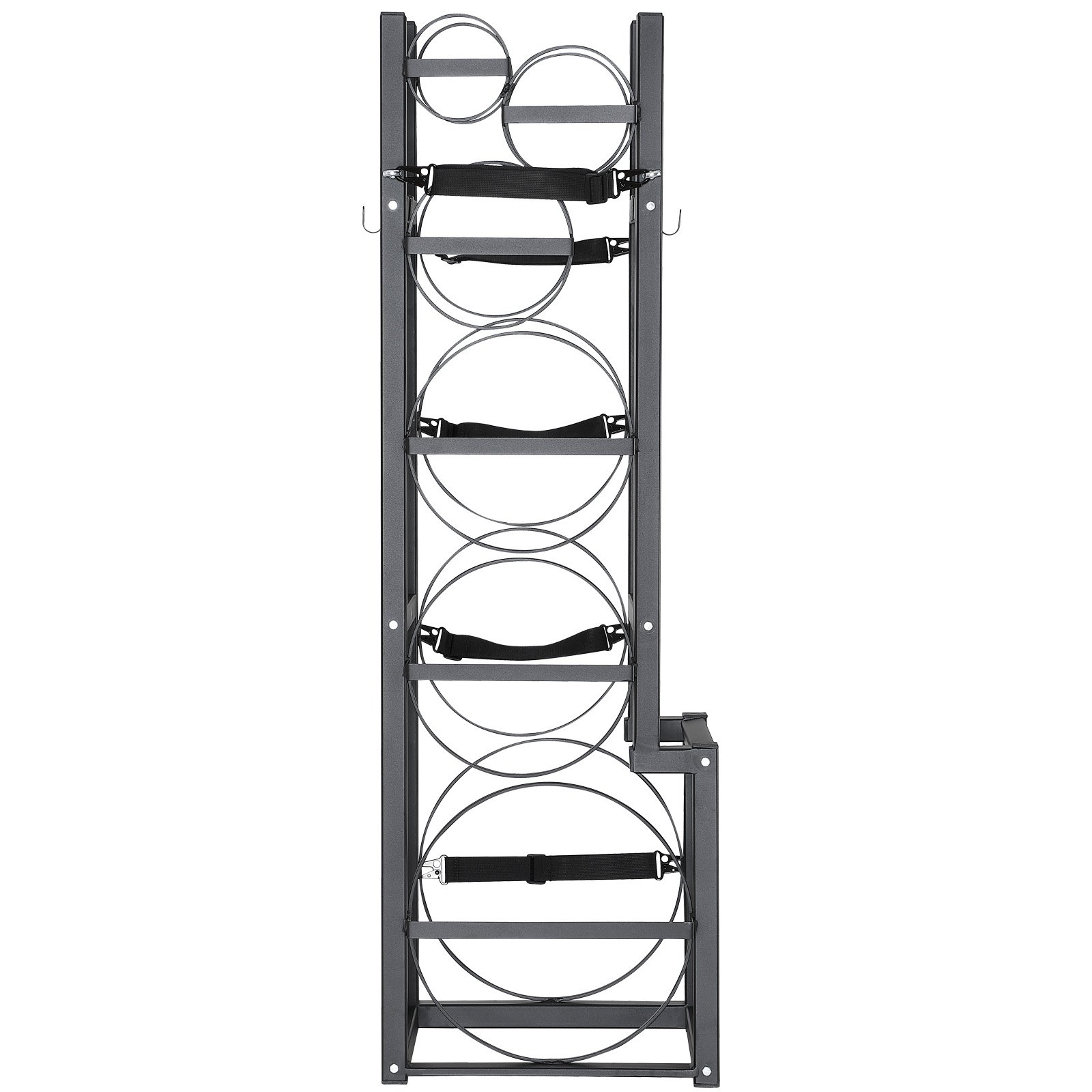 VEVOR Refrigerant Tank Rack, with 1 x 50lb, 2 x 30lb and Other 3 Small Bottle Tanks, Cylinder Tank Rack 15.55x12.99x49.8 in, Refrigerant Cylinder Rack and Holders for Freon, Gases, Oxygen, Nitrogen
