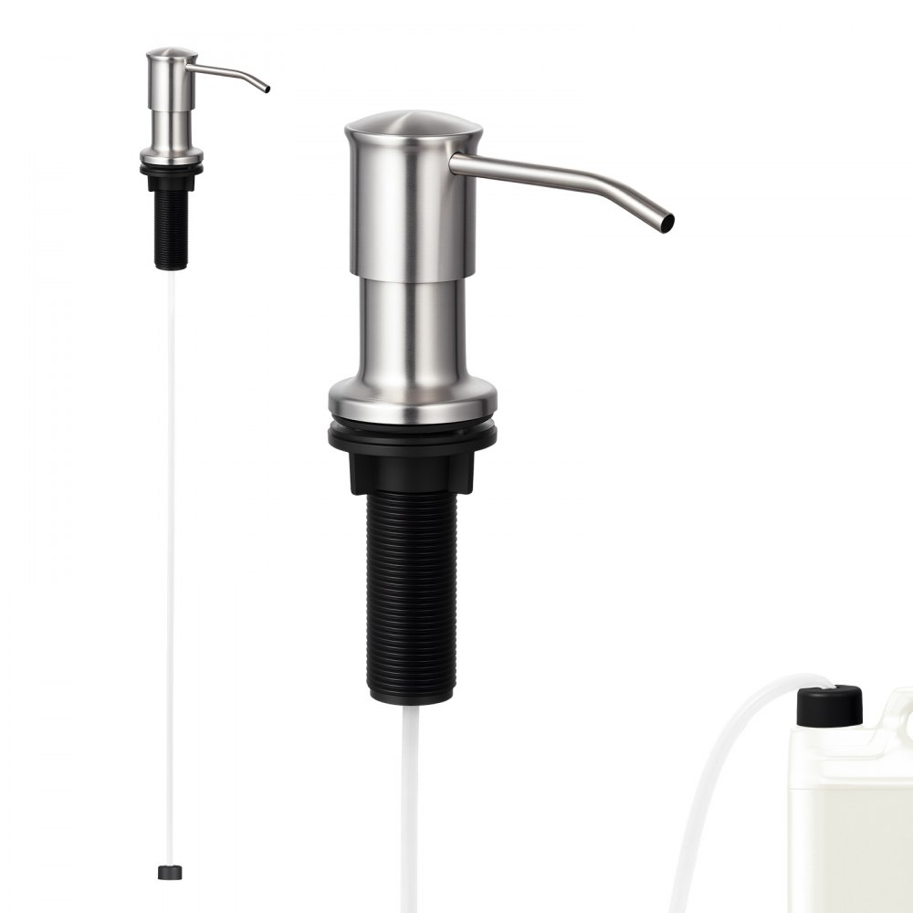 Dispensador de jabón VEVOR para fregadero de cocina, de acero inoxidable, empotrable con tubo de extensión de 120 cm, para encimera con cabezal de bomba giratorio de 360°, para cocina y baño.