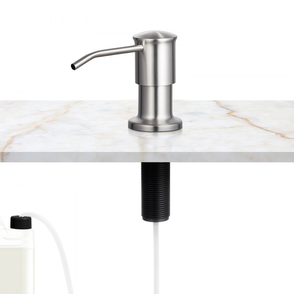 Dispensador de jabón VEVOR para fregadero de cocina, de acero inoxidable, empotrable con tubo de extensión de 120 cm, para encimera con cabezal de bomba giratorio de 360°, para cocina y baño.