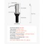 Dispensador de jabón VEVOR para fregadero de cocina, de acero inoxidable, empotrable con tubo de extensión de 120 cm, para encimera con cabezal de bomba giratorio de 360°, para cocina y baño.