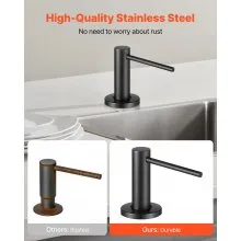 Built in Soap Dispenser for Kitchen Sink Stainless Steel with 17oz Bottle