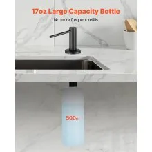 Built in Soap Dispenser for Kitchen Sink Stainless Steel with 17oz Bottle