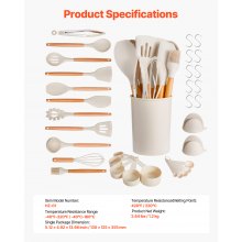 34 PCS Kitchen Cooking Utensils Set Silicone Spatula Spoon Tools Heat Resistant