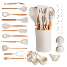 34 PCS Kitchen Cooking Utensils Set Silicone Spatula Spoon Tools Heat Resistant