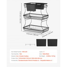 3 Tier Fruit Basket Bowl Kitchen Countertop Storage Stand Holder Banana Hanger