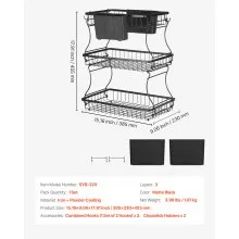 3 Tier Fruit Basket Bowl Kitchen Countertop Storage Stand Holder Banana Hanger