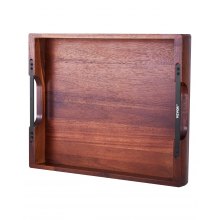 Serving Tray 17x12.2 Inch Acacia Food Serving Table Laptop Desk with Handles