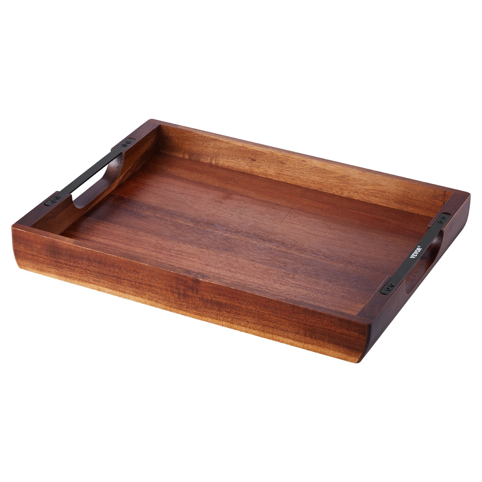 VEVOR Wood Serving Tray, Acacia Wooden Tray Board with Handles, Decorative Rustic Serving Trays Platter, Ideal for Breakfast in Bed, Lunch, Kitchen, Living Room, Ottoman, Coffee Table, Party, Couch