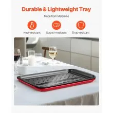 Plastic Serving Trays 17x10.35 Inch Anti-Slip Eating Food Trays 2-Pack
