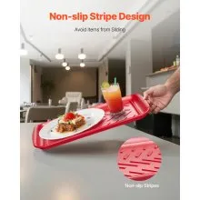 Plastic Serving Trays 17x10.35 Inch Anti-Slip Eating Food Trays 2-Pack