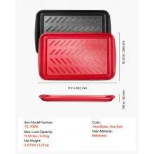 Plastic Serving Trays 17x10.35 Inch Anti-Slip Eating Food Trays 2-Pack