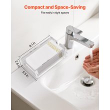 VEVOR Acrylic Napkin Holder, 9.1 x 5.5 x 2.6 inch, Clear Bathroom Guest Towel Storage Tray with U-Shaped Opening, Disposable Paper Towel Holder for Bathroom Kitchen Parties Weddings & Various Events