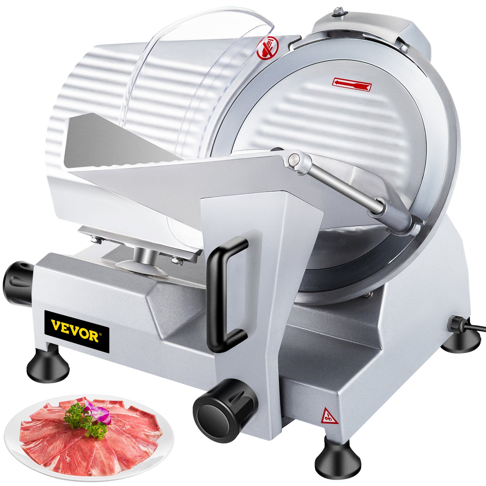 VEVOR Semi-Auto Electric Meat Slicer 12 Inch Blade Food Slicer Deli Slicer 250W Meat Cutting Machine Meat Slicers for Home Kitchen Use