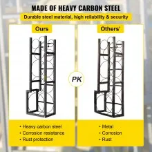 VEVOR Refrigerant Tank Rack with 1x50lb, 2x30lb and 3 Small Bottles Cylinder Tank Rack, 48.5x15x11 inch Refrigerant Cylinder Rack Gas Cylinder Racks and Holders for Gas Oxygen Nitrogen Storage