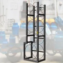 VEVOR Refrigerant Tank Rack with 1x50lb, 2x30lb and 3 Small Bottles Cylinder Tank Rack, 48.5x15x11 inch Refrigerant Cylinder Rack Gas Cylinder Racks and Holders for Gas Oxygen Nitrogen Storage