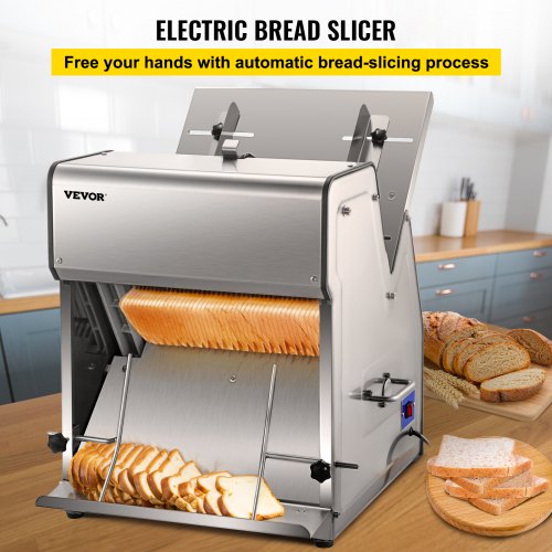 VEVOR Commercial Toast Bread Slicer, 12mm Thickness Electric Bread Cutting Machine, 31PCS Commercial Bakery Bread Slicer, 110V Toast Cutter Cutting Machine, Bread Cutter for Bread Sheet Cutter Cutting