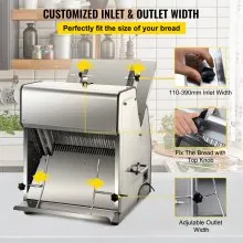 VEVOR Commercial Toast Bread Slicer, 12mm Thickness Electric Bread Cutting Machine, 31PCS Commercial Bakery Bread Slicer, 110V Toast Cutter Cutting Machine, Bread Cutter for Bread Sheet Cutter Cutting
