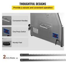 VEVOR Commercial Toast Bread Slicer, 12mm Thickness Electric Bread Cutting Machine, 31PCS Commercial Bakery Bread Slicer, 110V Toast Cutter Cutting Machine, Bread Cutter for Bread Sheet Cutter Cutting