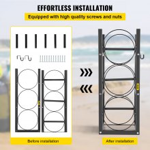 VEVOR Refrigerant Tank Rack Cylinder Tank Rack w/ 3*30lb for Gas Oxygen Nitrogen