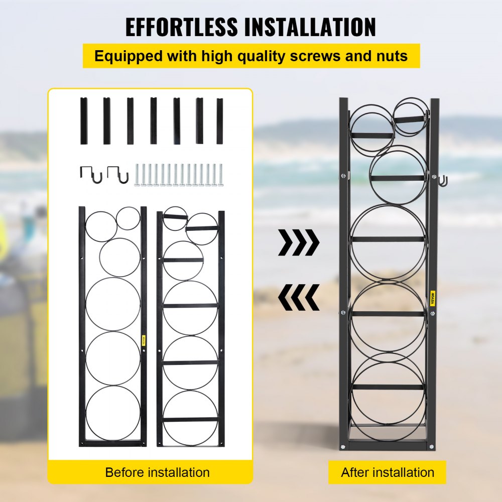 VEVOR Refrigerant Tank Rack with 3x30lb and Other 3 Saving Space, Cylinder Tank Rack 46x13x4-inch, Refrigerant Cylinder Rack Gas Cylinder Racks and Holders, for Gas Oxygen Nitrogen Storage