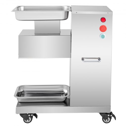 VEVOR Commercial Meat Cutter Machine 1100 LB/H Meat Cutter Electrical 750W Slice Machine Commercial 3mm Blade Restaurant Food Slicer Stainless Steel Cutting Machine Meat Silver Kitchen Meat Slicer