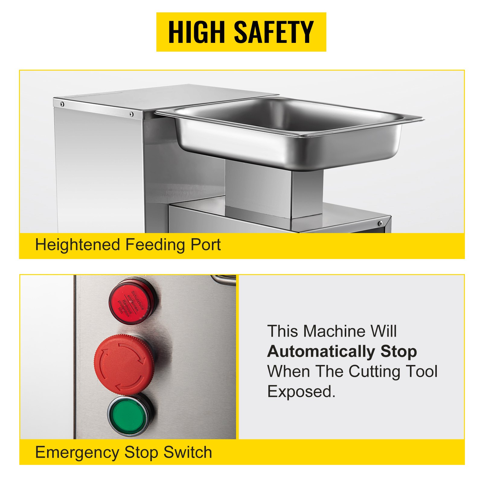 VEVOR Electrical Meat Cutter Food Slicer 3mm 750W Food Cutting Machine 500KG/H