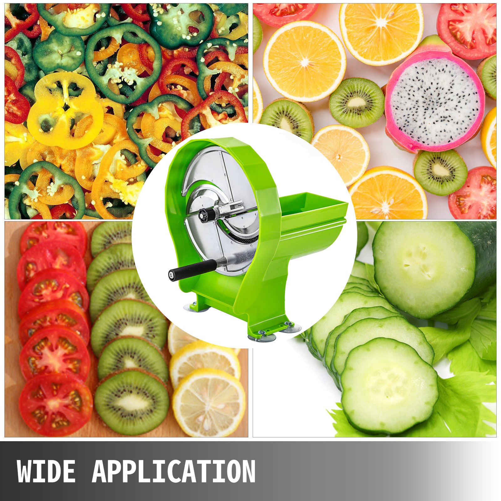VEVOR Commercial Manual Vegetable Fruit Slicer Kitchen Cutter Machine Green