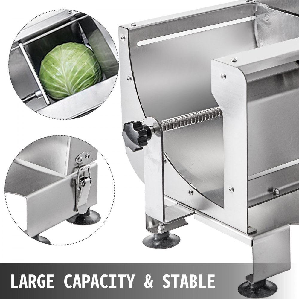 VEVOR Commercial Vegetable Slicer, 0.2-12mm Adjustable Thickness Manual Vegetable Slicer, Stainless Steel Multifunctional Commercial Manual Slicer, for Slicing Fruit Lemon Onion Cabbage