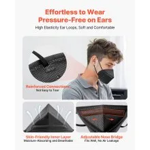 KN95 Face Masks Particulate Respirator Mask 50 Pack Allergy Mask (Black)