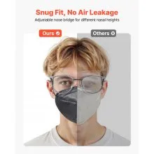 KN95 Face Masks Particulate Respirator Mask 50 Pack Allergy Mask (Black)