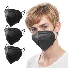KN95 Face Masks Particulate Respirator Mask 50 Pack Allergy Mask (Black)