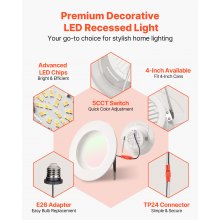 10 Pack LED Recessed Lighting 4 Inch Retrofit Can Lights 750 LM 9W 120V 5CCT
