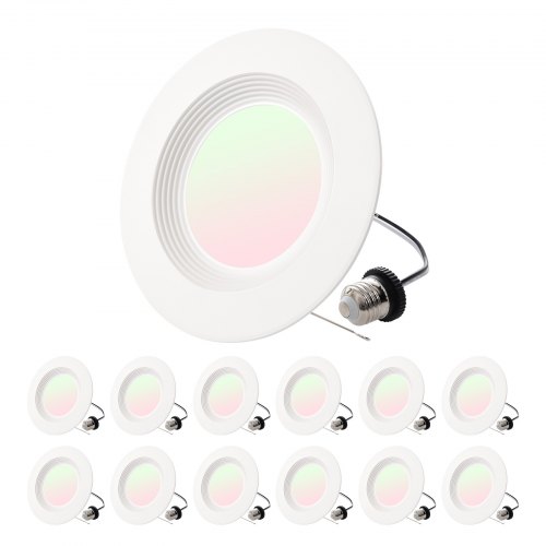 12 Pack LED Recessed Lighting 5/6 Inch Retrofit Can Lights 1050 LM 13W 5CCT
