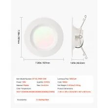 12 Pack LED Recessed Lighting 5/6 Inch Retrofit Can Lights 1050 LM 13W 5CCT