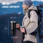 40 oz Insulated Water Bottle Stainless Steel Coffee Cup Handheld Black