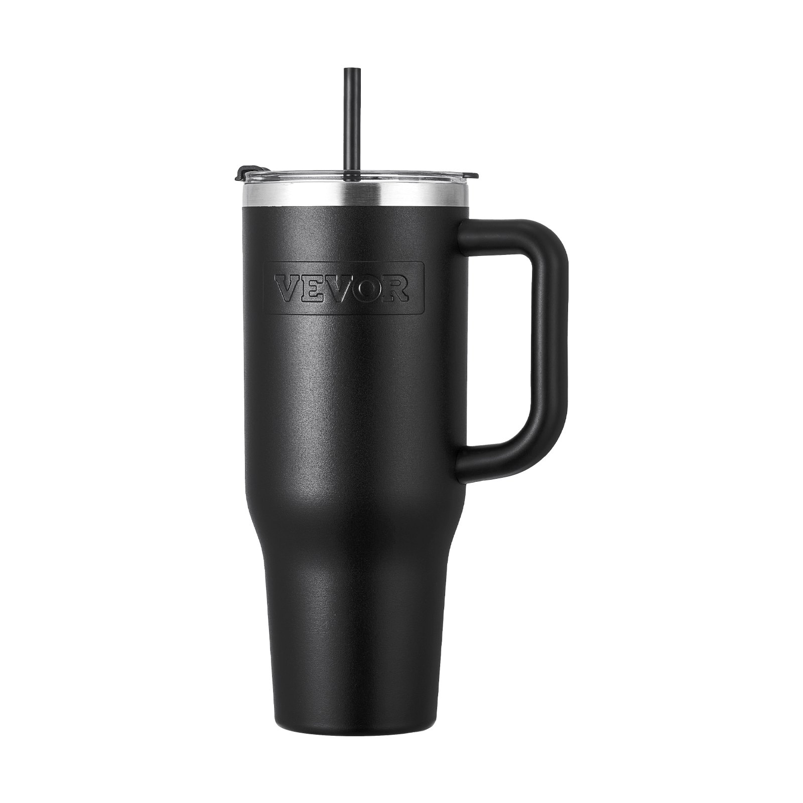 Botella de agua aislada de 40 oz, taza de café de acero inoxidable, portátil, color negro
