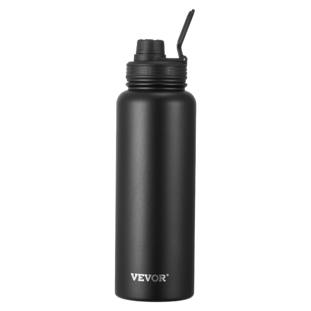 40 oz Insulated Water Bottle Stainless Steel with Wide Mouth Lid Black