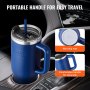 40 oz Insulated Water Bottle Stainless Steel Coffee Cup Handheld Blue