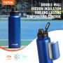 40 oz Insulated Water Bottle Stainless Steel with Wide Mouth Lid Blue