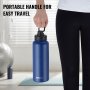 40 oz Insulated Water Bottle Stainless Steel with Wide Mouth Lid Blue