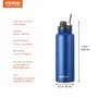 VEVOR 40 oz Insulated Water Bottle, Stainless Steel Camping & Hiking Hydration Flask with Wide Mouth Lid, Sports Coffee Cup Double Walled, Leakproof, for Indoor/Outdoor Use, FDA Listed,Blue