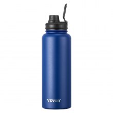 40 oz Insulated Water Bottle Stainless Steel with Wide Mouth Lid Blue