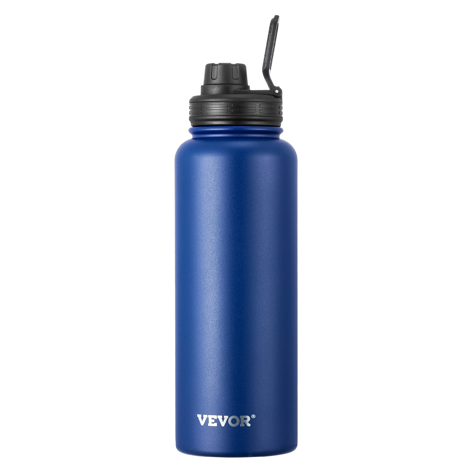 VEVOR 40 oz Insulated Water Bottle, Stainless Steel Camping & Hiking Hydration Flask with Wide Mouth Lid, Sports Coffee Cup Double Walled, Leakproof, for Indoor/Outdoor Use, FDA Listed,Blue