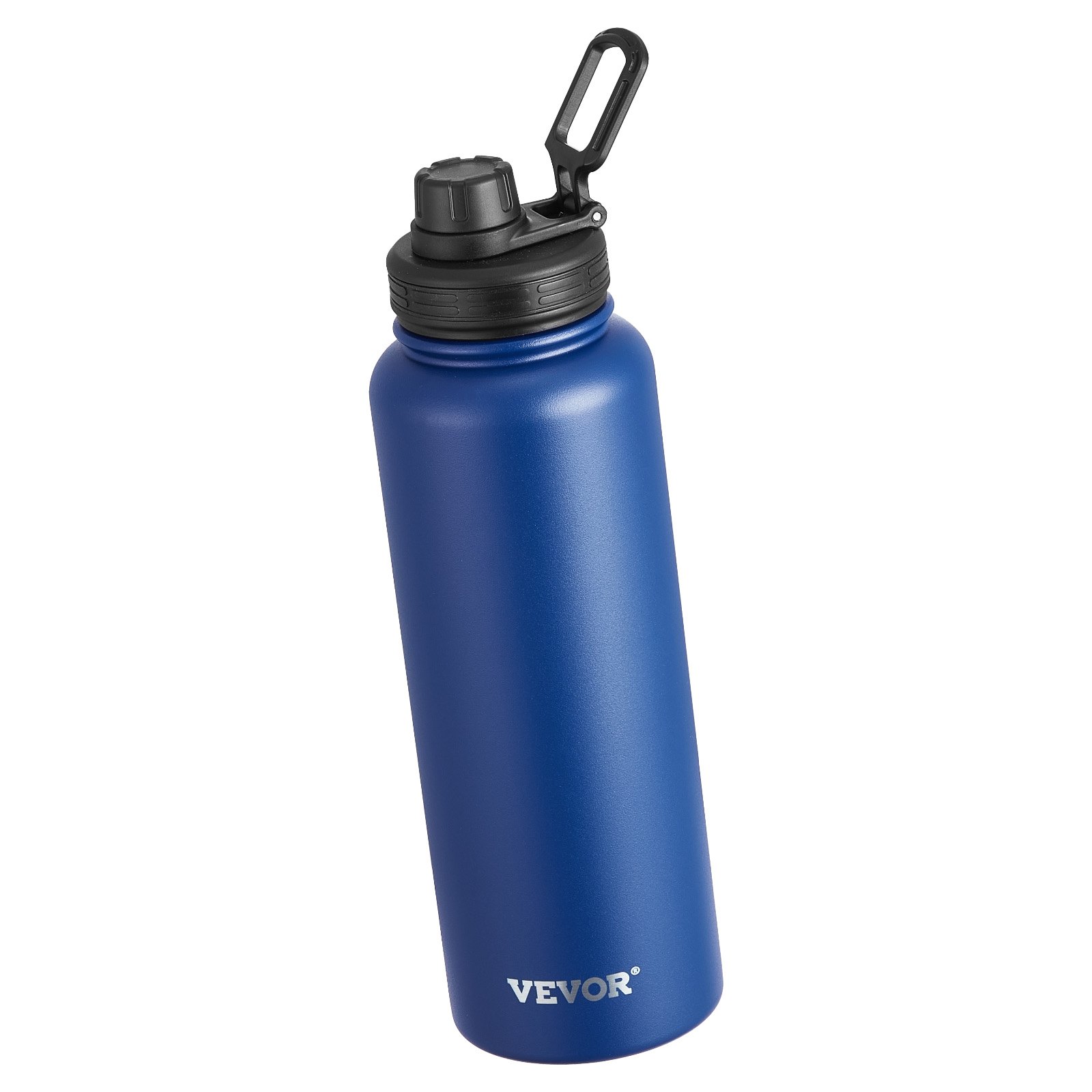 VEVOR 40 oz Insulated Water Bottle, Stainless Steel Camping & Hiking Hydration Flask with Wide Mouth Lid, Sports Coffee Cup Double Walled, Leakproof, for Indoor/Outdoor Use, FDA Listed,Blue