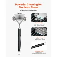 BBQ Grill Brush and Scraper Stainless Steel Bristle Free Grill Cleaner 17 in